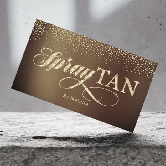 Spray Tanning Moderne Gold Typografie Visitenkarte