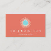 Spray Tanning Orange und Türkis Sun Logo Visitenkarte (Vorderseite)