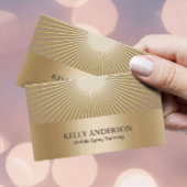 Spray Tanning Salon Golden Sun Rays Modern Visitenkarte