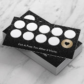 Spray Tanning Salon Modernes Black Glitzer Loyalty Treuekarte