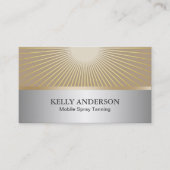 Spray Tanning Salon Modernes Silver & Gold Visitenkarte (Vorderseite)