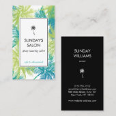 Spray Tanning Salon Tropical Green Palms Visitenkarte (Vorne/Hinten)