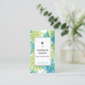 Spray Tanning Salon Tropical Green Palms Visitenkarte (Stehend Vorderseite)