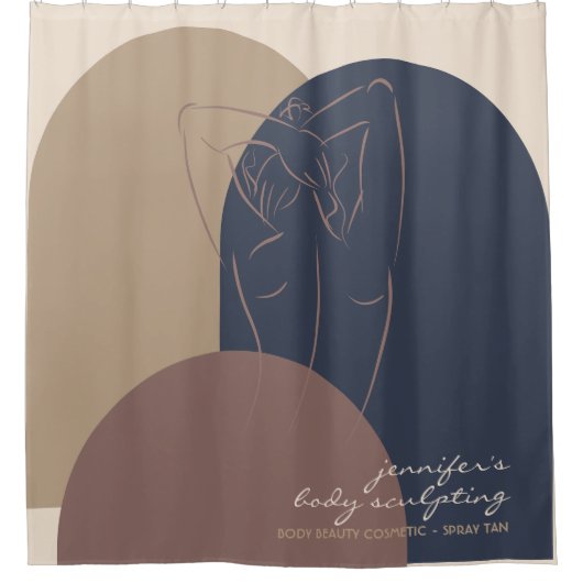 Spray Tanning Skulpturengehäuse Duschvorhang (Vorderseite)