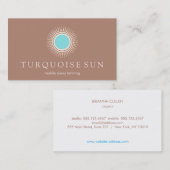 Spray Tanning Tan und Türkis Sun Logo Visitenkarte (Vorne/Hinten)
