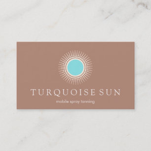 Spray Tanning Tan und Türkis Sun Logo Visitenkarte