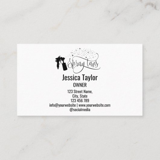 SPRAY TANS GESCHÄFTSKARTE VISITENKARTE (Rückseite)