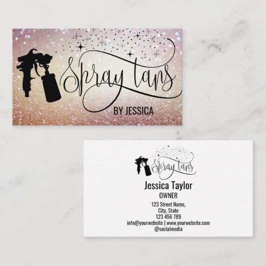 SPRAY TANS GESCHÄFTSKARTE VISITENKARTE (Vorne/Hinten)
