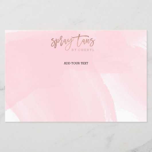 Spray tans Logo elegante Rose Goldtypografie pink Flyer (Vorne)