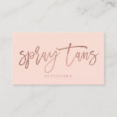 Spray tans Logo Rose Gold Typografie Visitenkarte (Vorderseite)