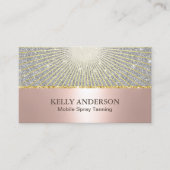Spray Tans Salon Moderne Rose Gold Silver Glitzer Visitenkarte (Vorderseite)