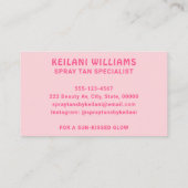 Spray Tans Tanning Specialist Groovy Retro Visitenkarte (Rückseite)