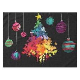 Spraypaint Christmas Tree & Ornaments Tischdecke