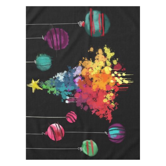 Spraypaint Christmas Tree & Ornaments Tischdecke (Vorderseite)