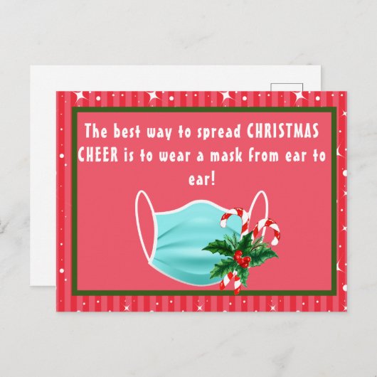 Spread Christmas Cheer Mask Postkarte (Vorne/Hinten)