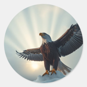 Spread deine Flügel, umarmen die Welt Runder Aufkleber