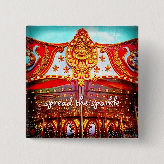 Spread der glänzenden Zitat Gold Gesicht Karussell Button (Vorderseite)