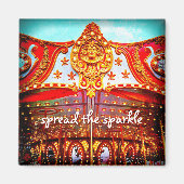 Spread der glänzenden Zitat Gold Gesicht Karussell Magnet (Vorne)