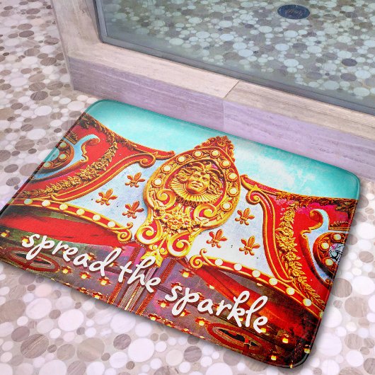 Spread der Sparkle Quote Red Gold Karussell Gesich Badematte