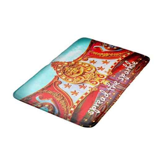 Spread der Sparkle Quote Red Gold Karussell Gesich Badematte (Schrägansicht)