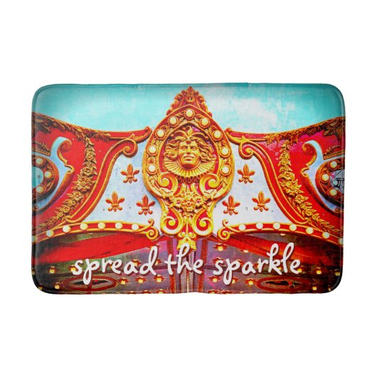 Spread der Sparkle Quote Red Gold Karussell Gesich Badematte (Vorderseite)