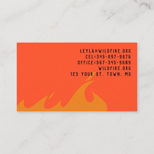 Spread-Feuer Visitenkarte (Rückseite)