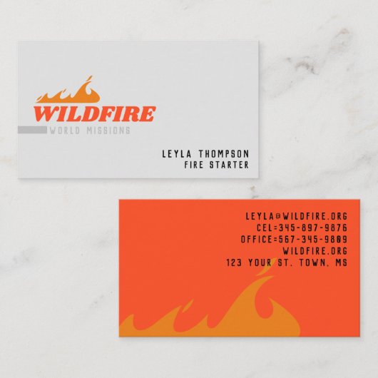 Spread-Feuer Visitenkarte (Vorne/Hinten)