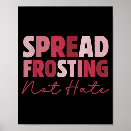 Spread Frosting Not Hate - Funny Baking Lovers Bak Poster (Vorne)