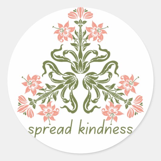 Spread Güte Retrosa Blume inspirierend Runder Aufkleber (Vorderseite)