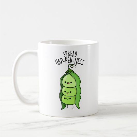 Spread Hap-pea-ness Funny Peas Pub Kaffeetasse (Links)