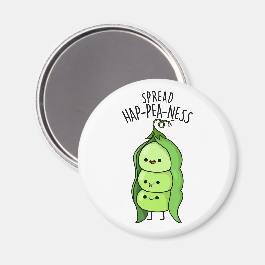Spread Hap-pea-ness Funny Peas Pub Magnet (Vorderseite/Rückseite)