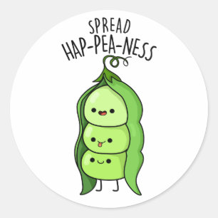 Spread Hap-pea-ness Funny Peas Pub Runder Aufkleber