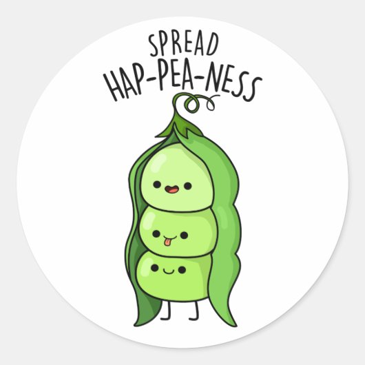 Spread Hap-pea-ness Funny Peas Pub Runder Aufkleber (Vorderseite)