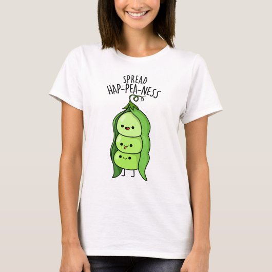 Spread Hap-pea-ness Funny Peas Pub T-Shirt (Vorderseite)