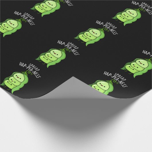 Spread Hap-pea-ness Funny Peas Pun Dark BG Geschenkpapier (Ecke)