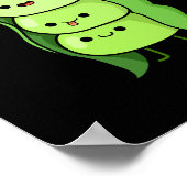 Spread Hap-pea-ness Funny Peas Pun Dark BG Poster (Ecke)
