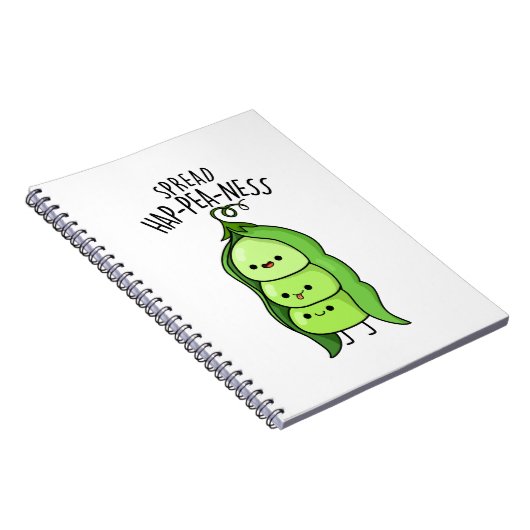 Spread Hap-pea-ness Niedlich Peas Puff Notizblock (Rechte Seite)