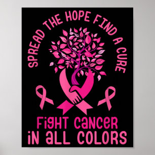 Spread Hope Find Cure fight Cancer Breast Cancer C Poster