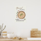 Spread Hummus and Kindness Kitchen Decor Poster (Küche)