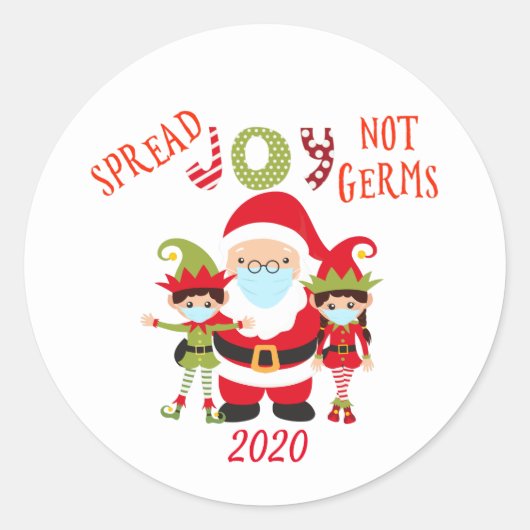 Spread Jonot Germs Santa Funny Elf Runder Aufkleber (Vorderseite)