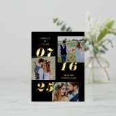 Spread Joy Foil Save the Date Postcard Folie Einladungspostkarte (Stehend vorne)