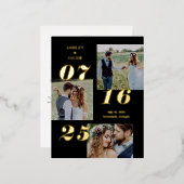 Spread Joy Foil Save the Date Postcard Folie Einladungspostkarte (Vorderseite/Rückseite)