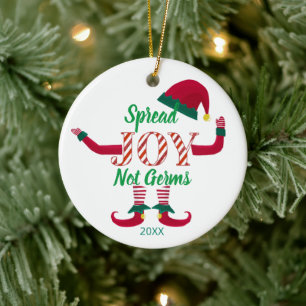 Spread joy not germs 2020 covid19 memory keramik ornament