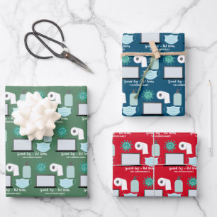 Spread Joy Not Germs 2020 Maske Virus Toilettenpap Geschenkpapier Set