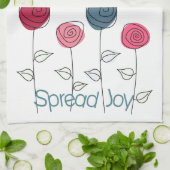 Spread Joy Pink Blue Blumen Geschirrtuch (Gefaltet)