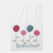 Spread Joy Pink Blue Blumen Geschirrtuch (Vertikal)