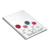 Spread Joy Pink Blue Blumen Notizblock (Rechte Seite)