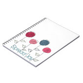 Spread Joy Pink Blue Blumen Notizblock (Linke Seite)