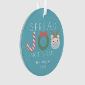 Spread Joy Polar Bären Maske Blue Holiday Foto Ornament (Vorderseite)