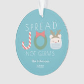 Spread Joy Polar Bären Maske Blue Holiday Foto Ornament (Vorderseite)